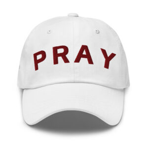 White Maroon Chino Pray Hat