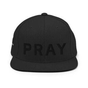 Black Black Snapback Pray Hat