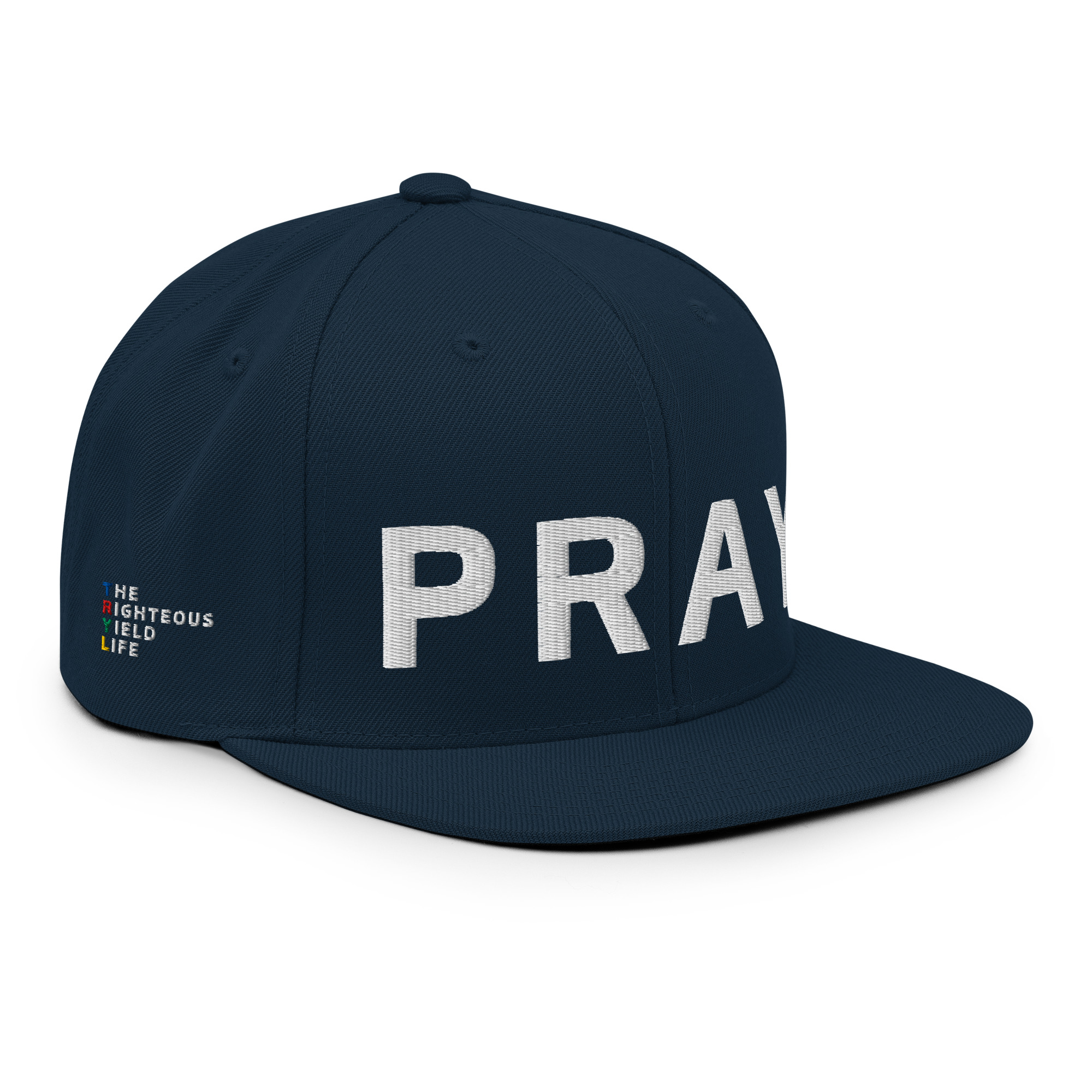 Navy Snapback Pray Hat - Image 5