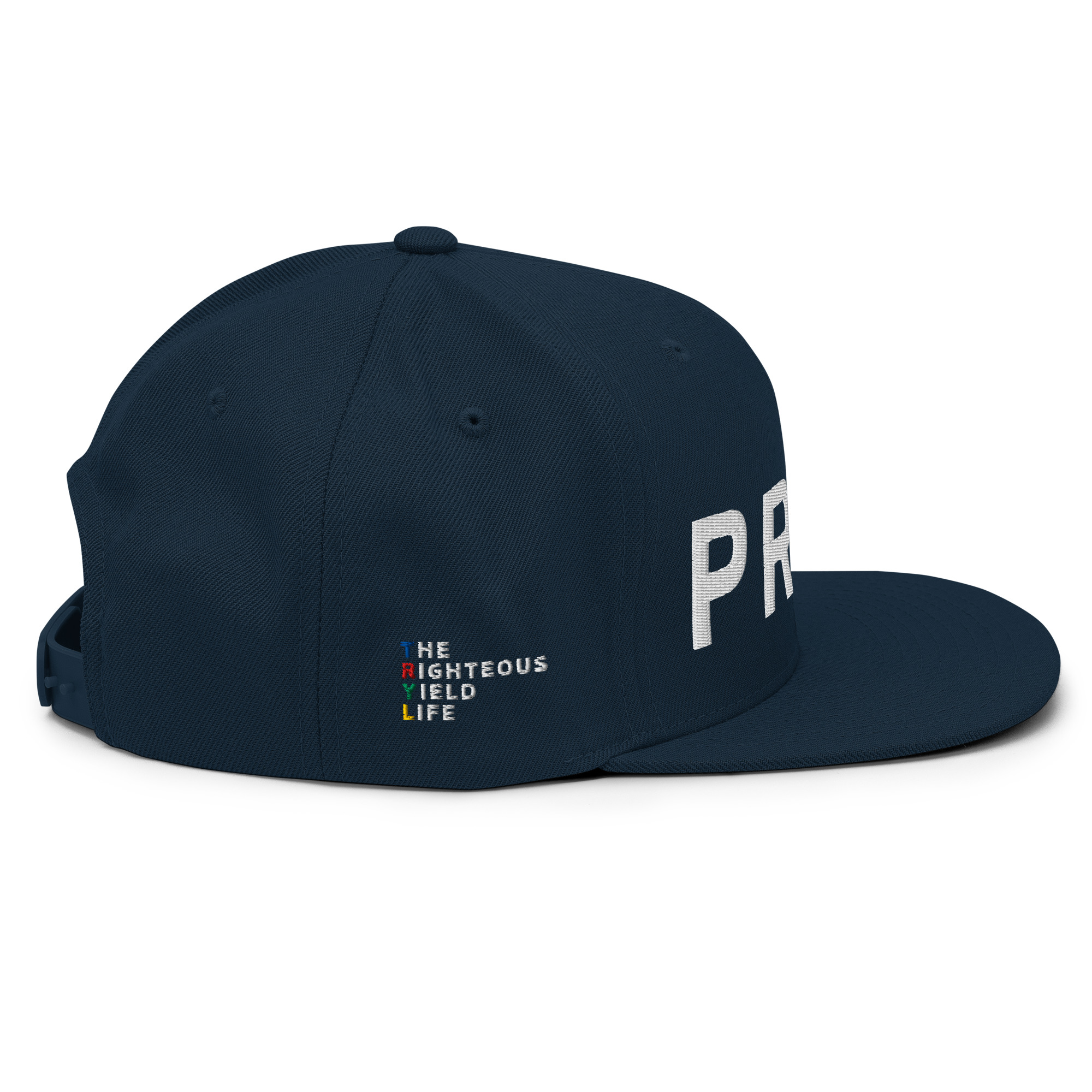 Navy Snapback Pray Hat - Image 6