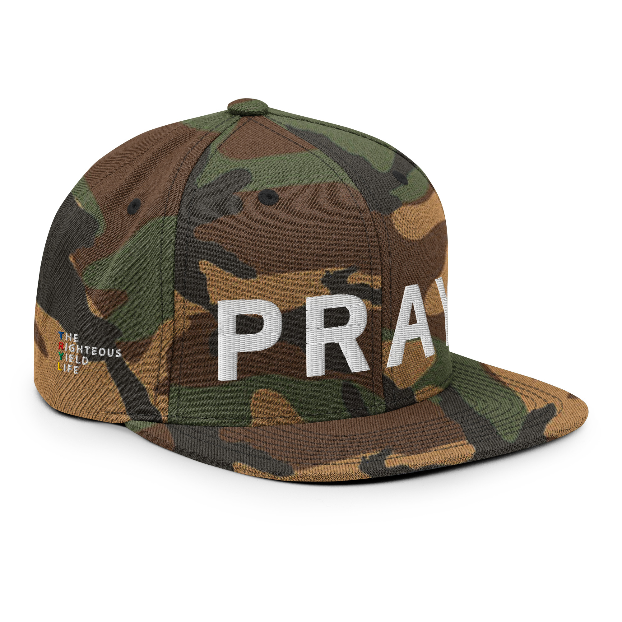 Camo White Snapback Pray Hat - Image 5