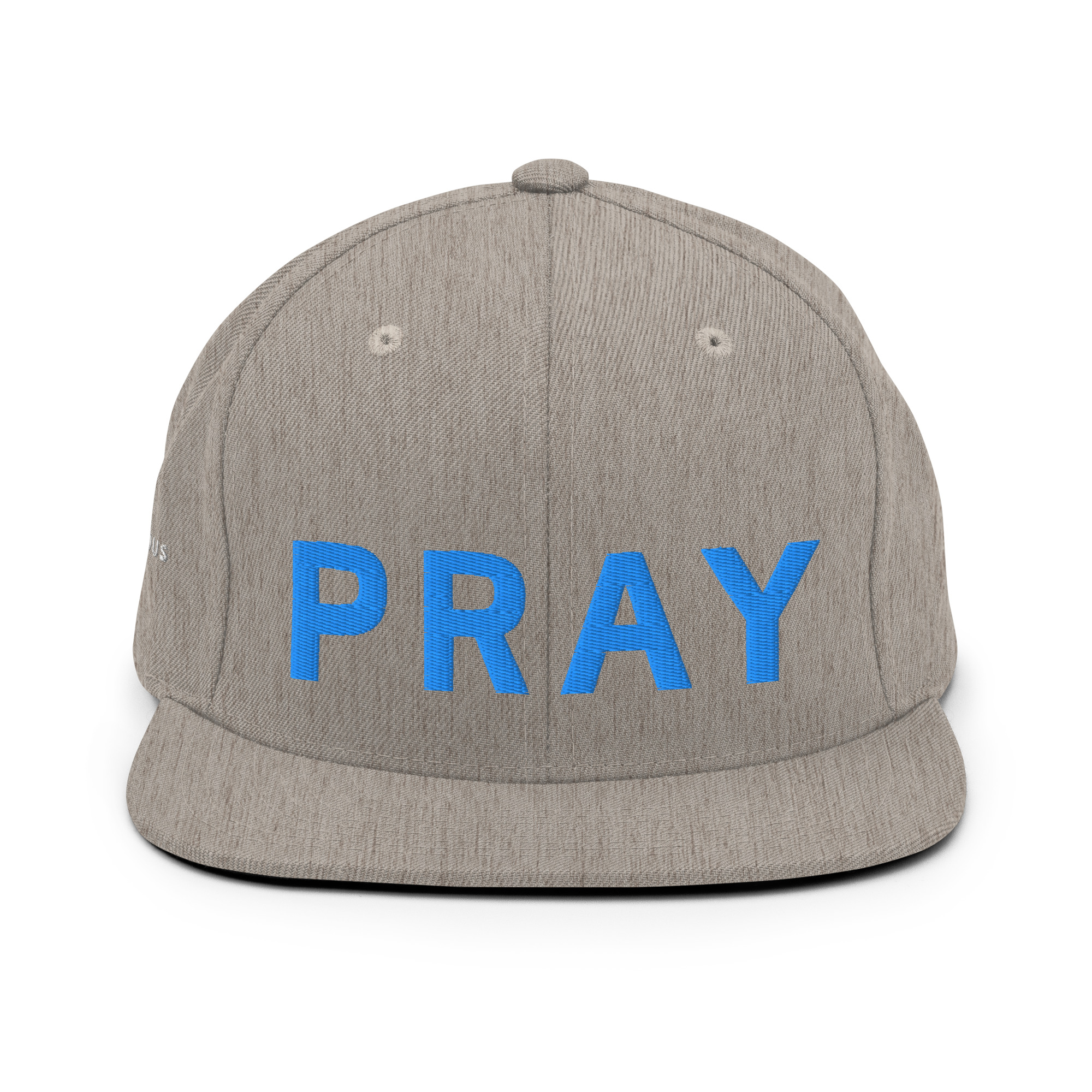 Heather Grey Aqua Snapback Pray Hat