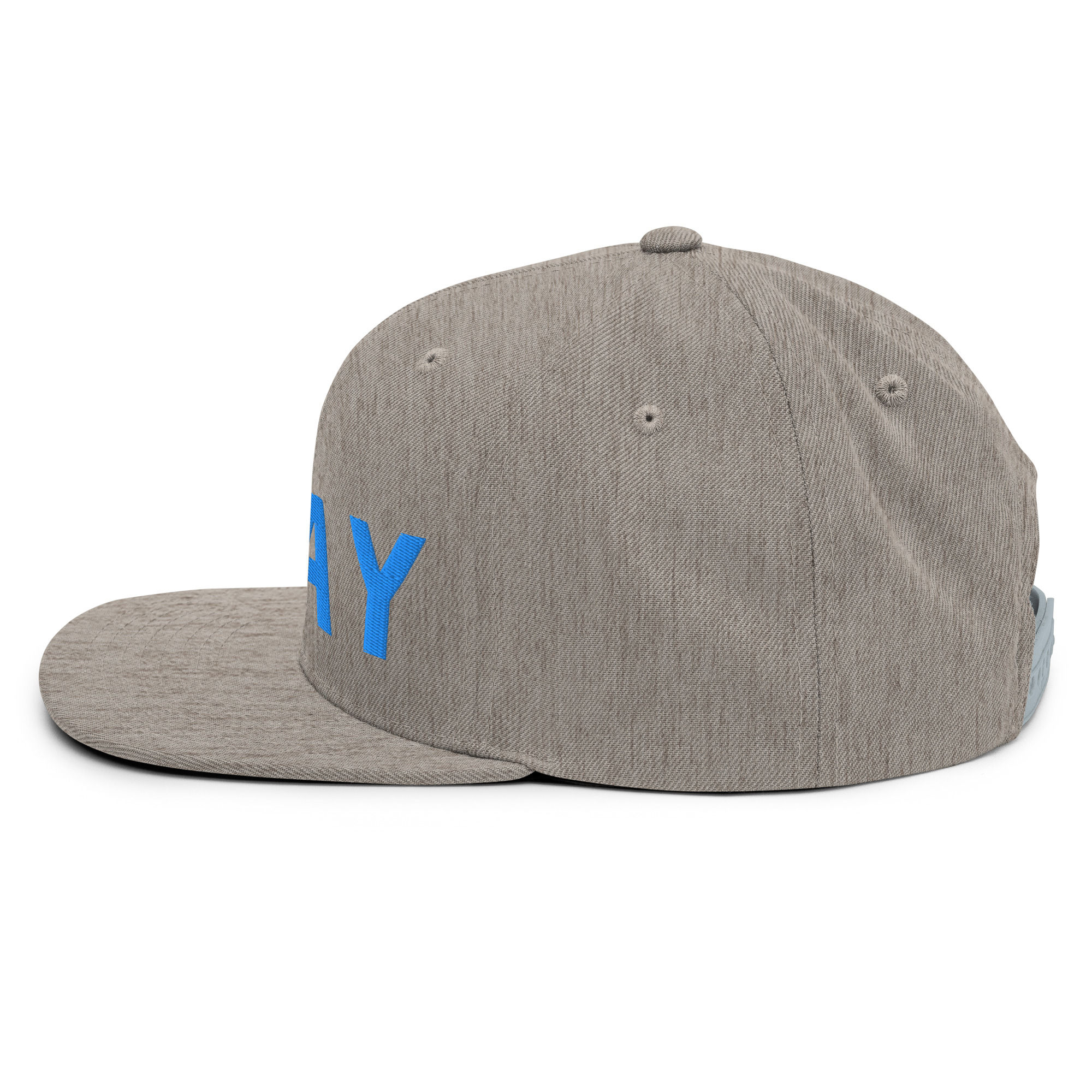 Heather Grey Aqua Snapback Pray Hat - Image 4