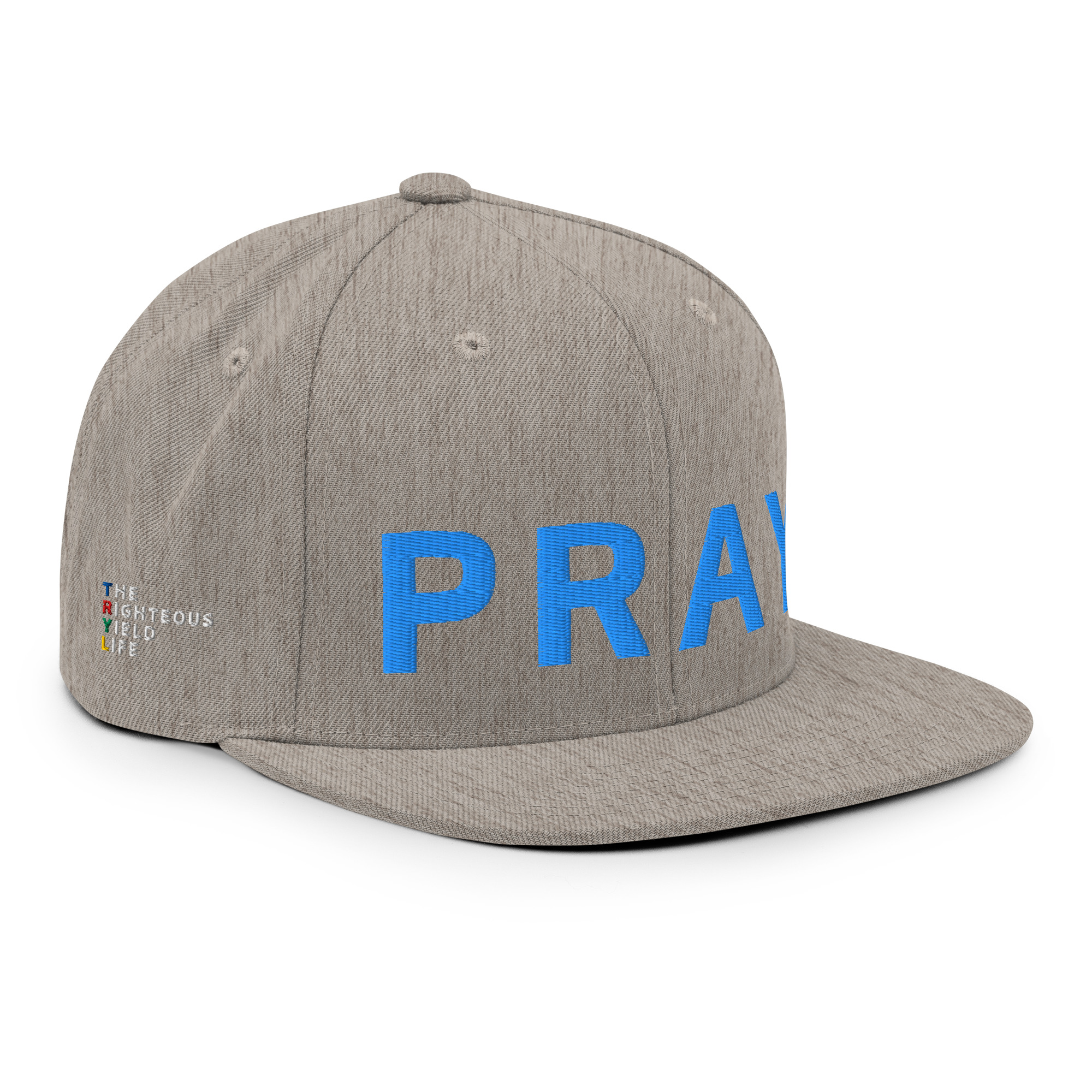 Heather Grey Aqua Snapback Pray Hat - Image 5