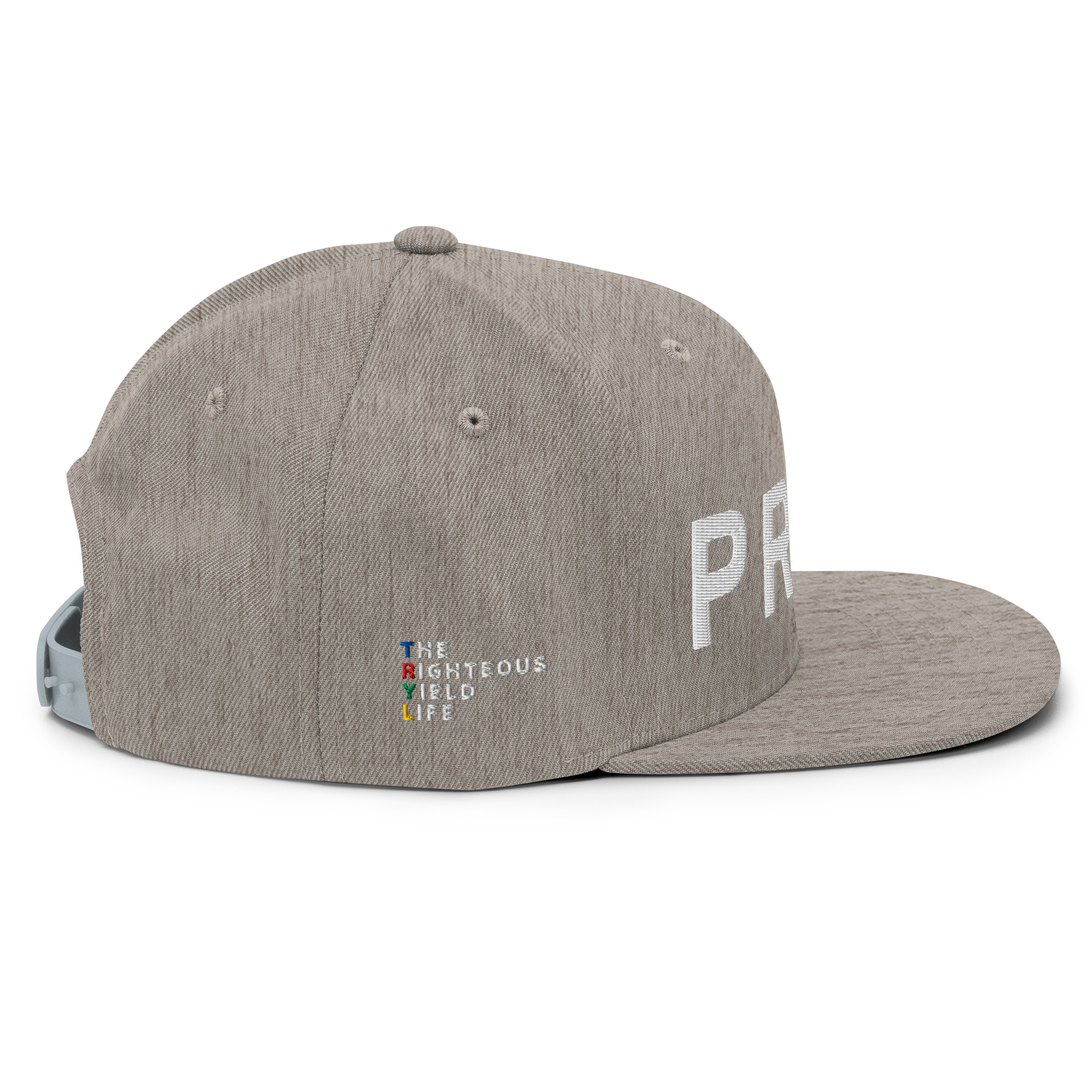 Heather Grey Snapback Pray Hat - Image 6