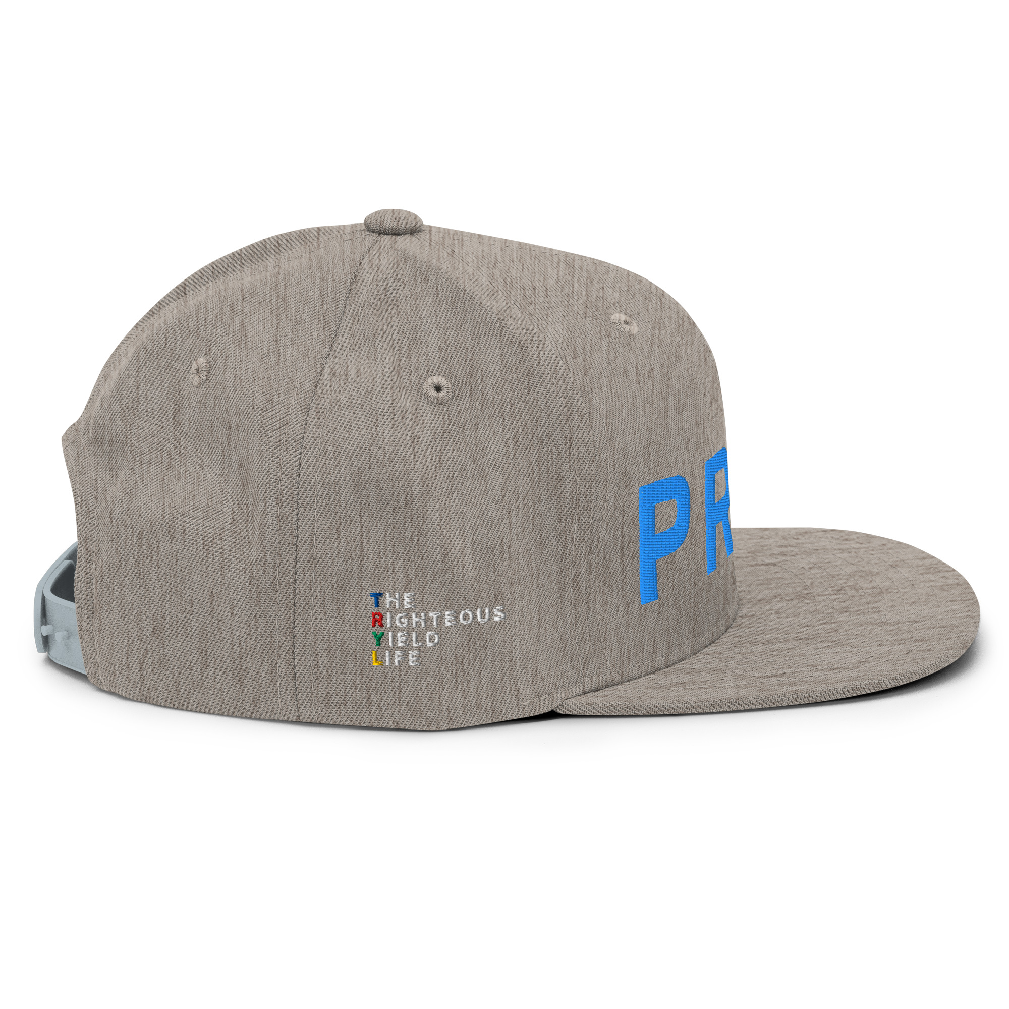 Heather Grey Aqua Snapback Pray Hat - Image 6