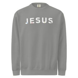 Grey Faith In Jesus Vintage Washed Sweatshirt
