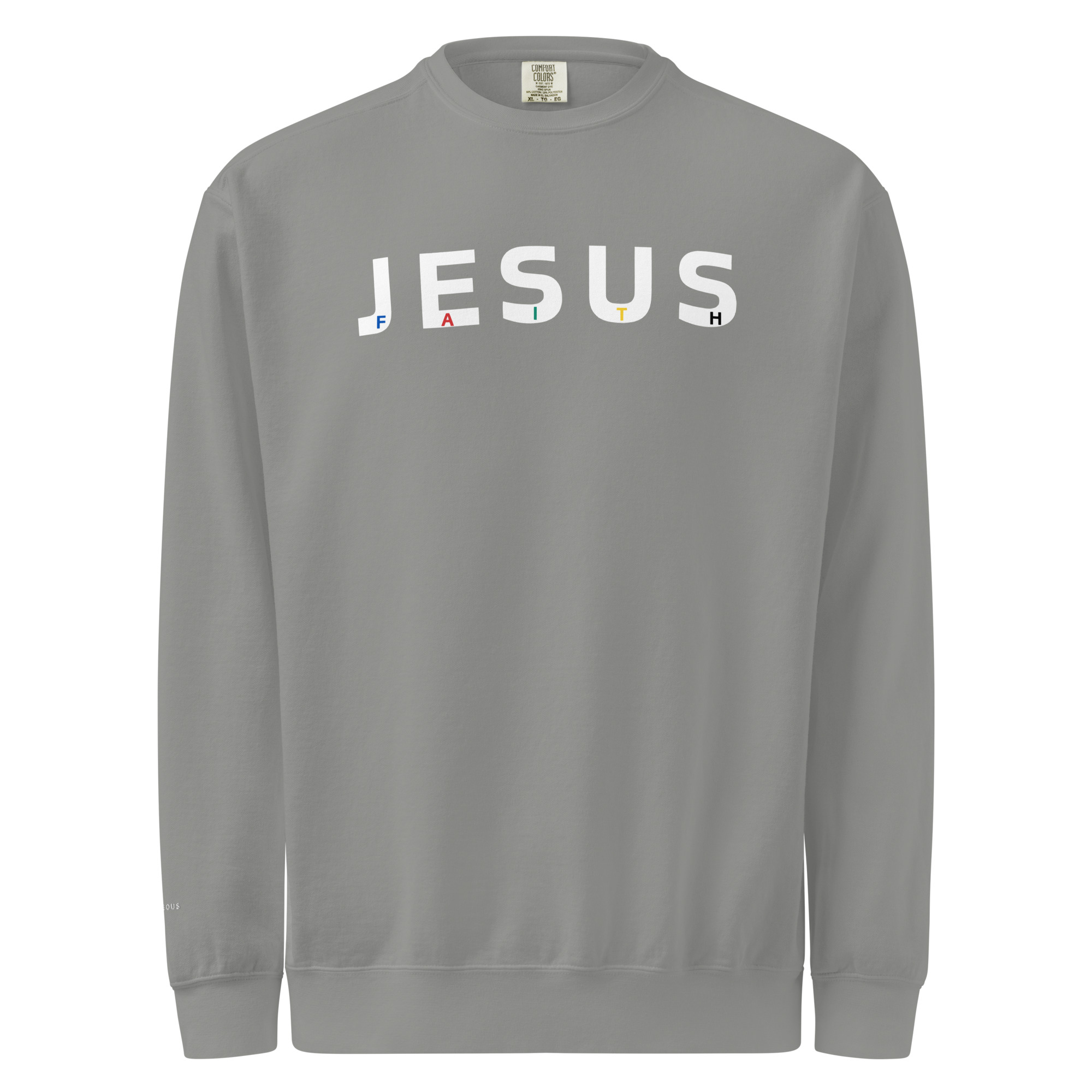 Grey Faith In Jesus Vintage Washed Sweatshirt