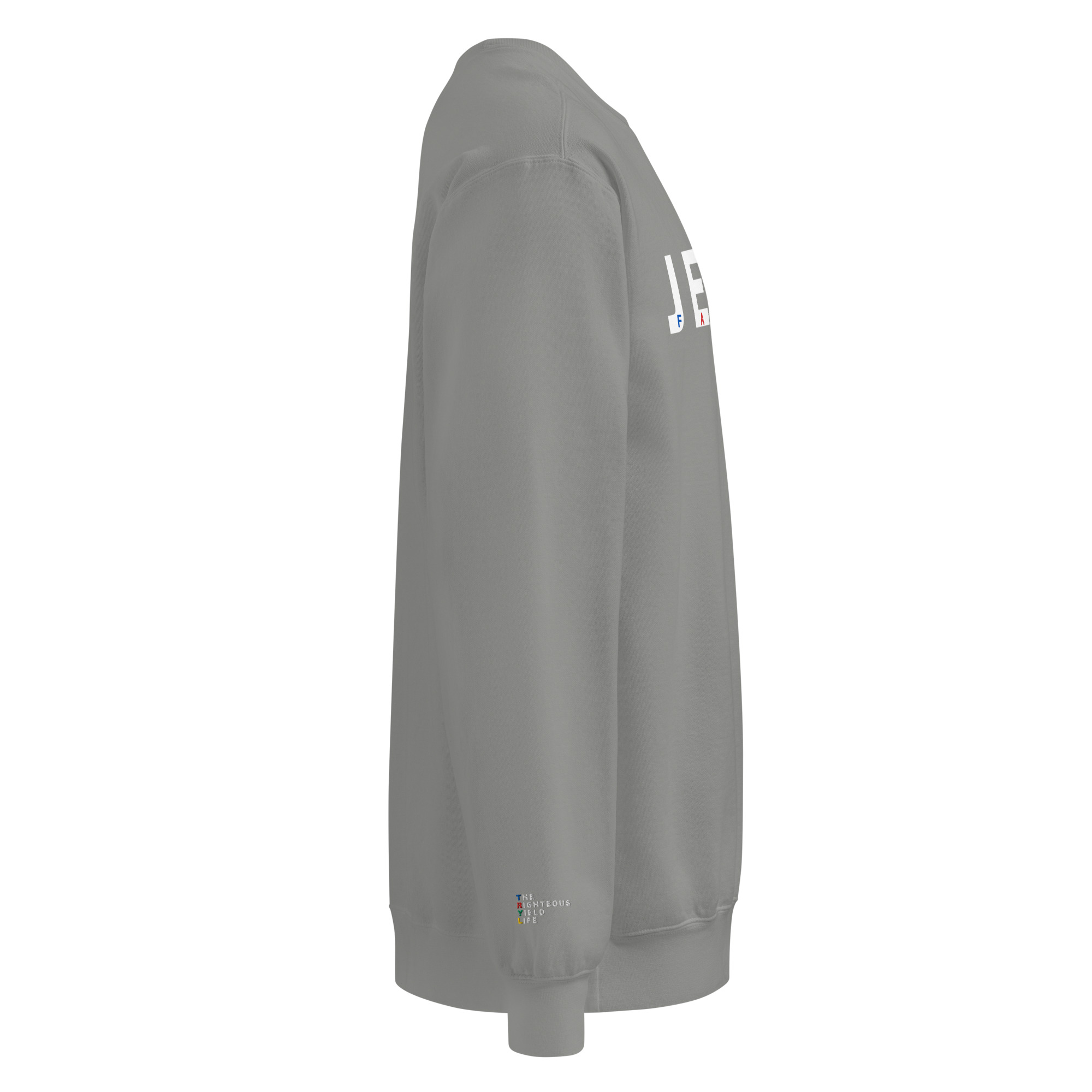 Grey Faith In Jesus Vintage Washed Sweatshirt - Image 4