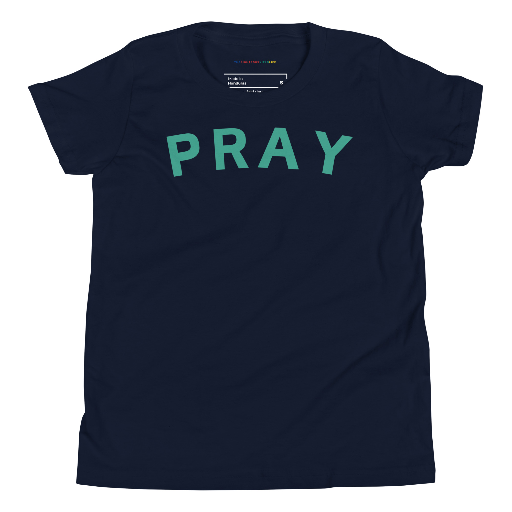 Navy Pray Youth Short Sleeve T-Shirt